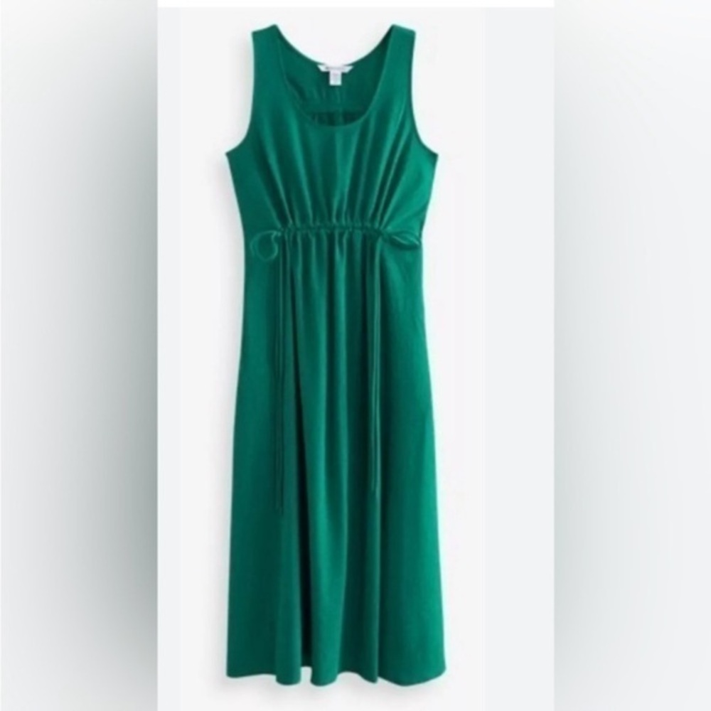 NWOT Athleta Echo Midi Dress Emerald Green Packable Long Breathable #601555